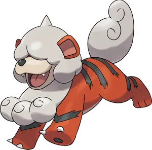 #0058 卡蒂狗-洗翠的样子 - 火、岩石属性宝可梦