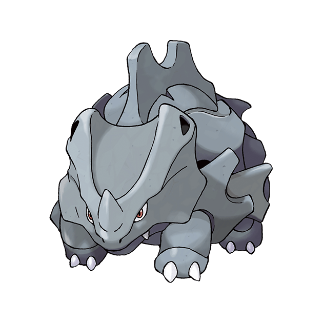 #0111 独角犀牛 - 地面、岩石属性宝可梦