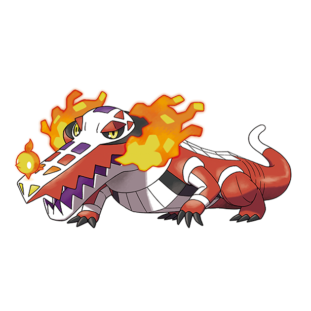 #0911 骨纹巨声鳄 - 火、幽灵属性宝可梦